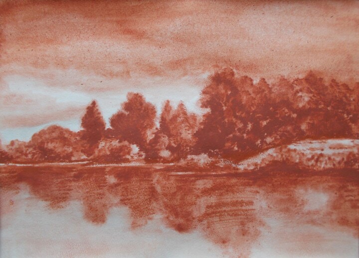 Sanguine landscape / Пейзаж сангиной 图画, 11.8x16.5 in