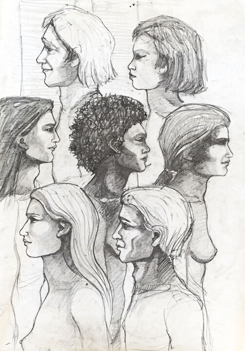 People 绘画, 27.6x19.7 in