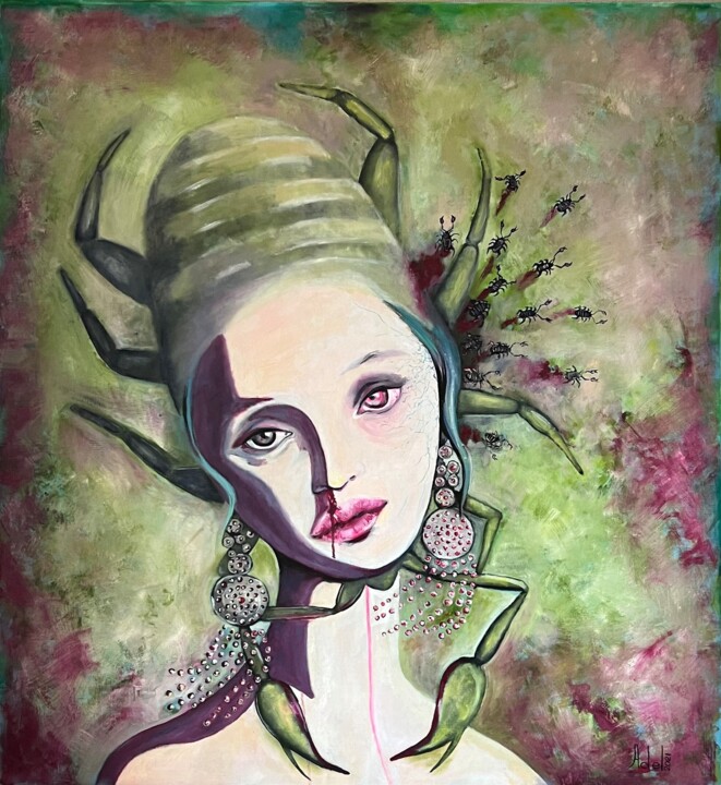 "Я сегодня сама не своя" 绘画, 45.3x42.1 in