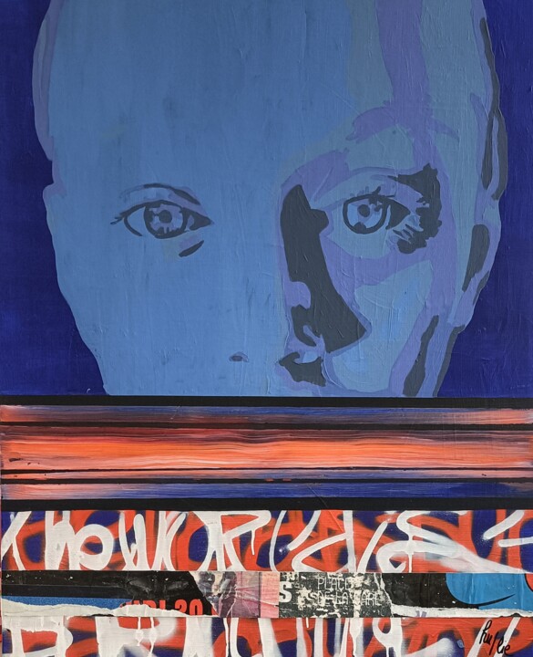 Painting titled "JÔKULDALUR (IS) : 2…" by Hu/Lie, Original Artwork, Acrylic Mounted on Wood Stretcher frame