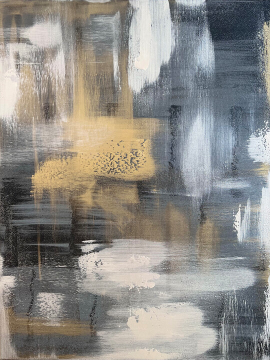 Malerei mit dem Titel "100x80cm Black and…" von Marina Skromova, Original-Kunstwerk, Acryl Auf Keilrahmen aus Holz montiert