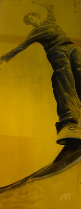 Let's go to "the DISTRIKT" - Yellow version 绘画, 59.8x24.4 in