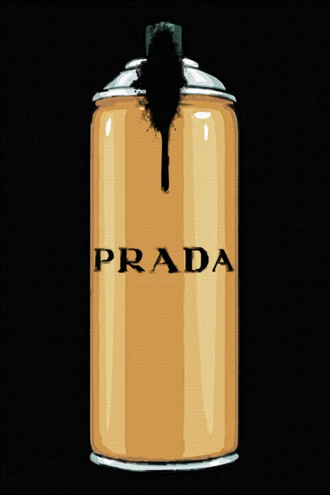 Prada Spray Paint Graffiti Pop Art 绘画, 24x16 in