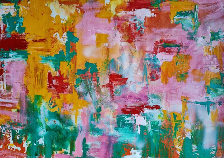 Painting titled "Hues of a child" by Atignas Art, Original Artwork, Acrylic