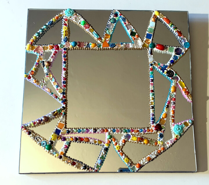 miroir mosaïque miroirs et perles " guirlande de noël" 设计, 11.8x11.8 in