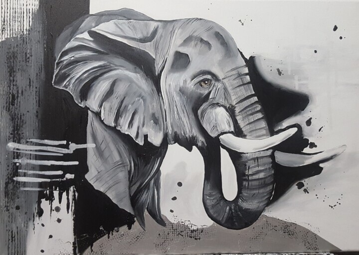 Protection 绘画, 19.7x27.6 in