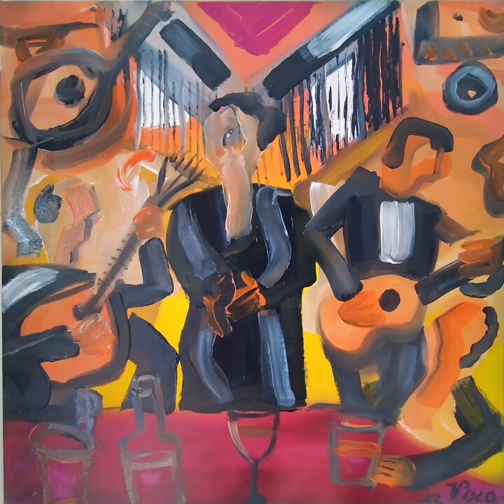 Fado em Alfama 绘画, 19.7x19.7 in