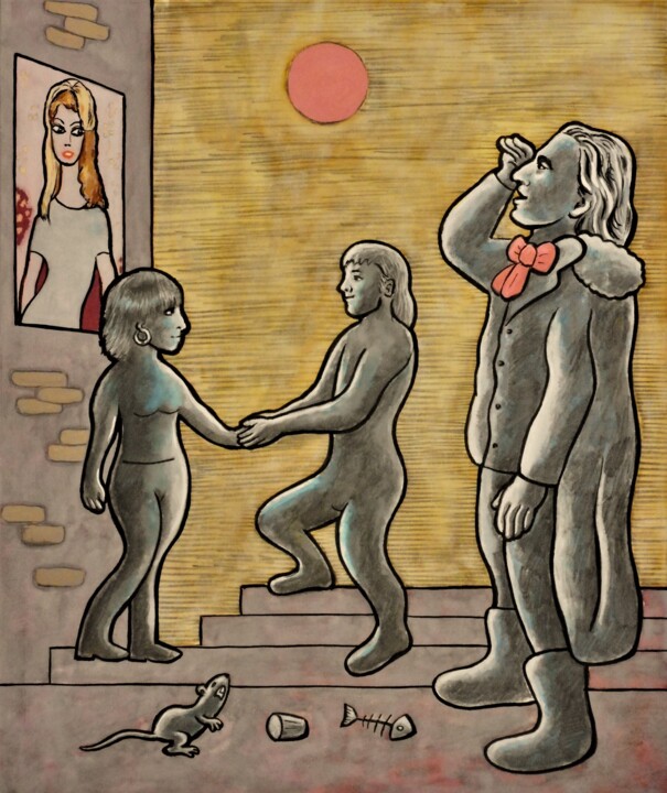 Peinture intitulée "Message of Love" par Noël Van Hoof, Œuvre d'art originale, Aquarelle