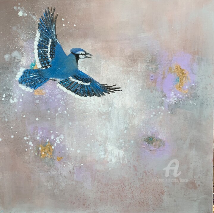 Blue Jay 绘画, 19.7x19.7 in