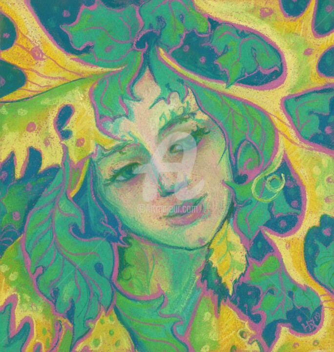 Forest Spirit 绘画, 13x12.6 in