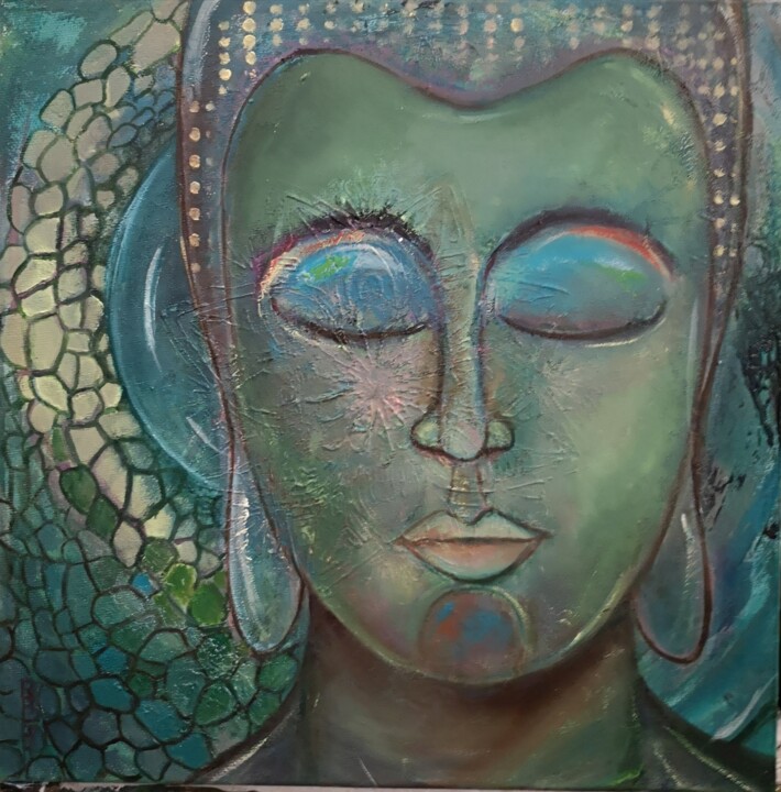 Peinture intitulée "Bouddha(2)" par Ralph.S, Œuvre d'art originale, Huile