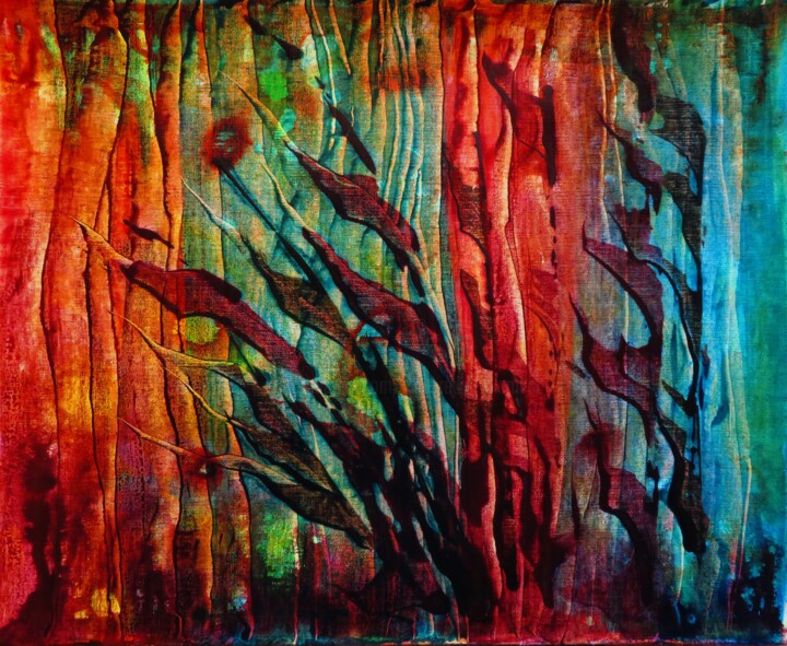 Peinture intitulée "encre sauvage -pays…" par Clau Redier-Clément, Œuvre d'art originale, Encre