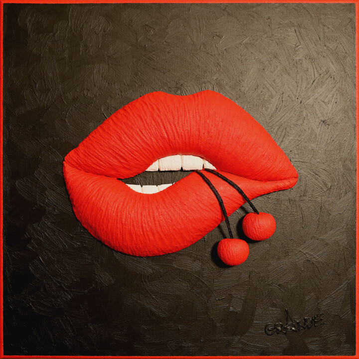 LOVE CHERRY LIPS 雕塑, 19.7x19.7 in