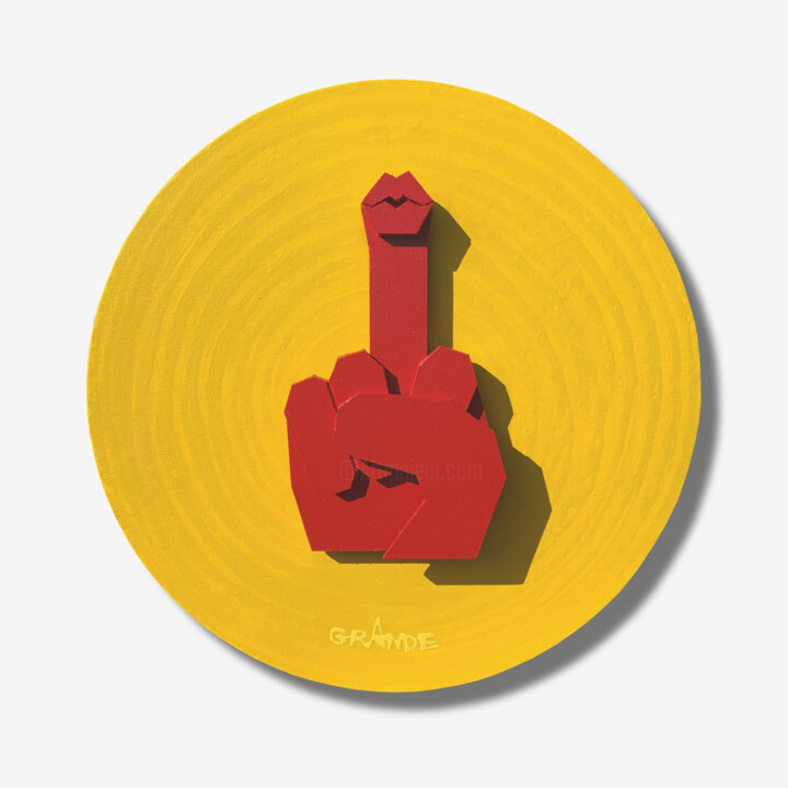 STINKEFINGER WITH LOVE_acoustic art 雕塑, 19.7x19.7 in