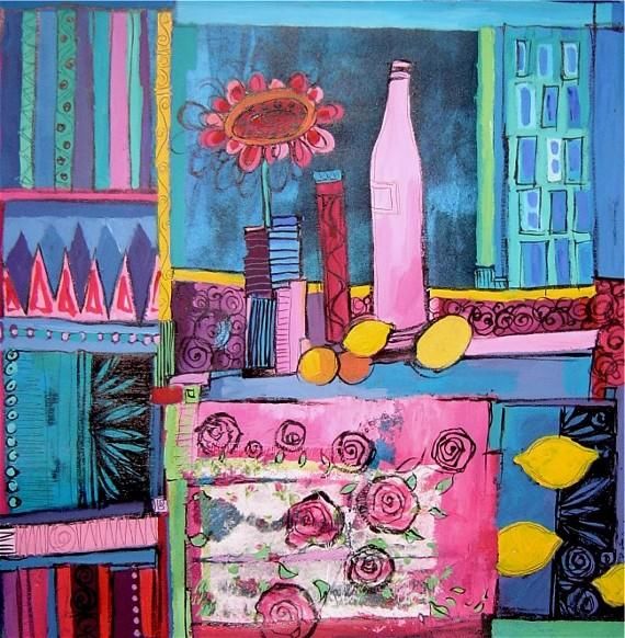Ζωγραφική με τίτλο "NATURE MORTE A LA B…" από Catherine Suchocka, Αυθεντικά έργα τέχνης, Λάδι