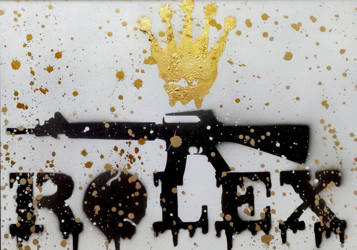 Malerei mit dem Titel "rolex" von Daveschloffi, Original-Kunstwerk, Sprühfarbe