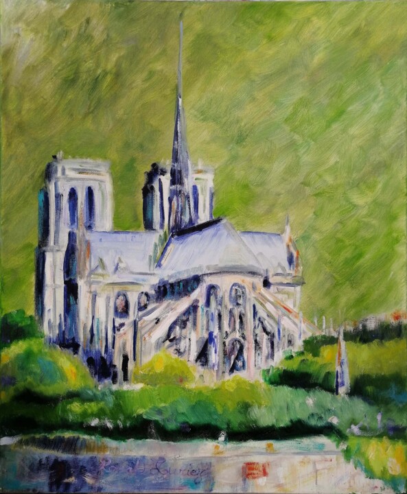 Notre Dame, avant Painting, 24x19.7 in