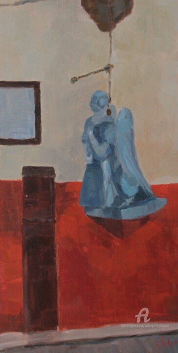 Peinture intitulée "L'Ange de la Chapel…" par Chéker, Œuvre d'art originale, Huile Monté sur artwork_cat.