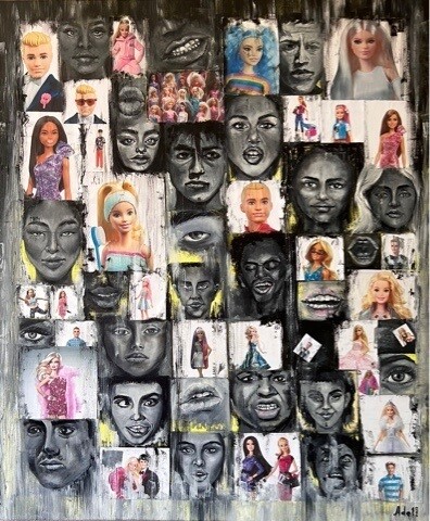 Painting titled ""Выжившие"" by Elena Sagdeyeva, Original Artwork, Oil Mounted on Wood Stretcher frame