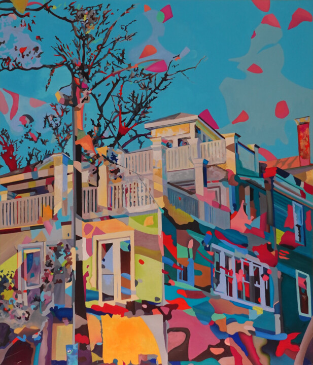Urban Fall 绘画, 44.9x38.6 in
