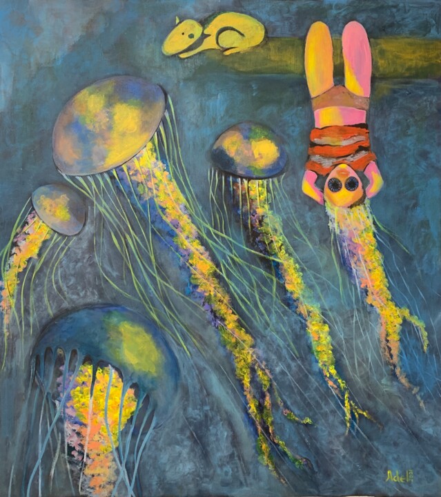 "Невесомость" 绘画, 28.4x25.6 in