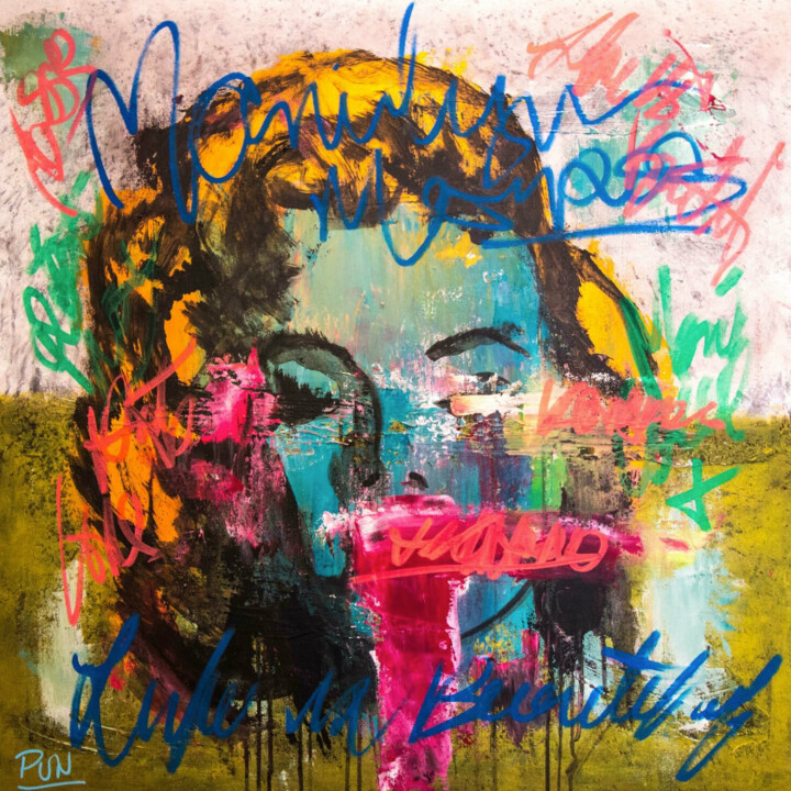 Marilyn Monroe Distortion Series #4 绘画, 31.5x31.5 in