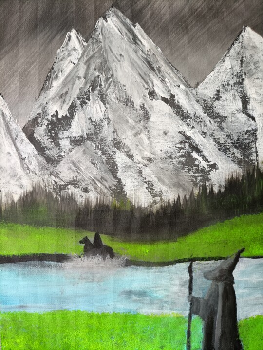 Gandalf 绘画, 11.8x9.5 in