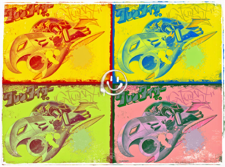 Pittura intitolato "Pop aquarak" da Dominique Kleiner, Opera d'arte originale, Pittura digitale