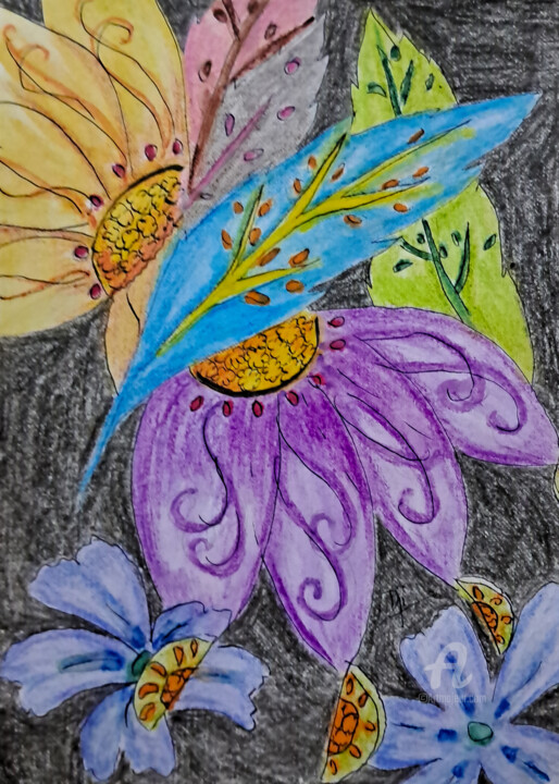 Drawing titled "Feathers" by Homely Art, Original Artwork, Pencil
