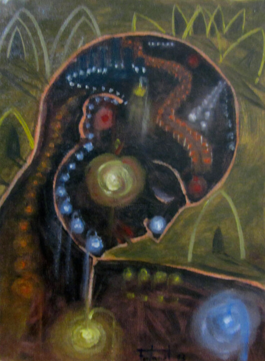 Pintura titulada "Noctàmbul il.lumina…" por Josep Maria Fontanet Sureda, Obra de arte original, Oleo Montado en Bastidor de…