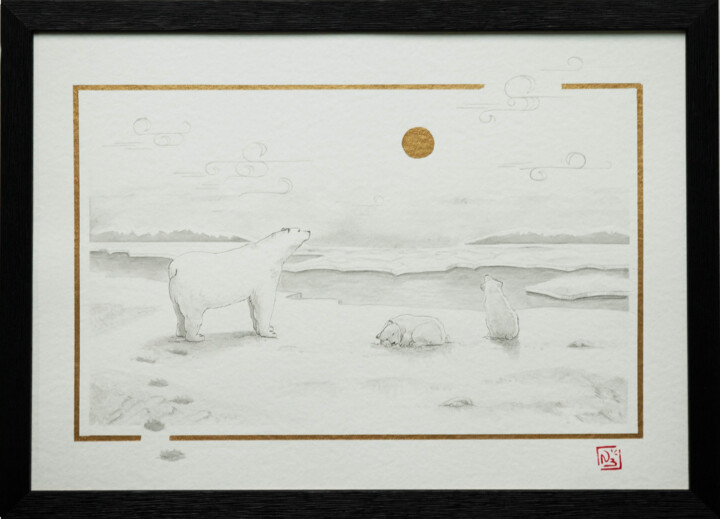 Ours polaires 绘画, 11.7x16.5 in