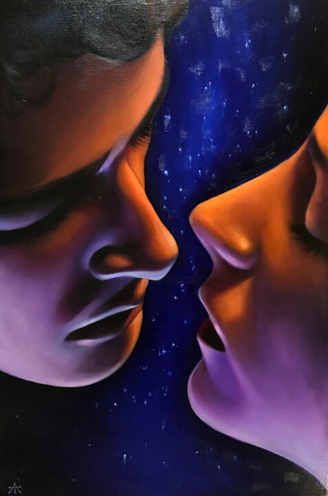 OSCULUM (Kiss) 绘画, 23.6x15.8 in