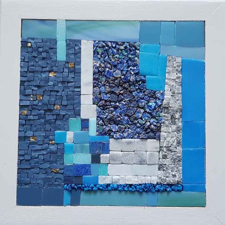 Géométrie bleue 雕塑, 5.9x5.9 in