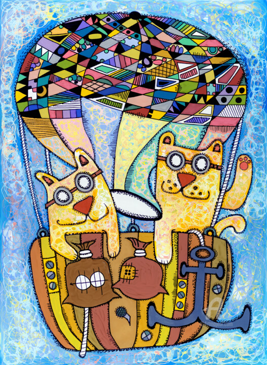 제목이 "Cat balloon reprodu…"인 미술작품 Nikita Ostapenco로, 원작, 아크릴