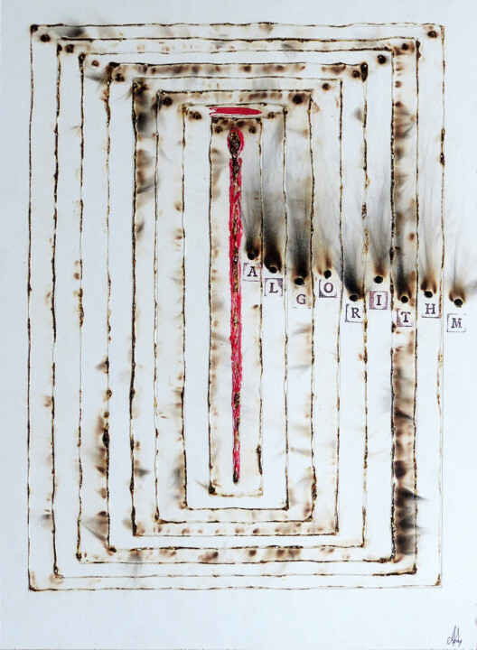 Painting titled "algorithms" by Abba, Original Artwork, Pigments