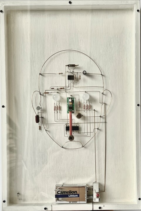 Le Cyborg (Electropicturalisme) 绘画, 11.8x7.9 in