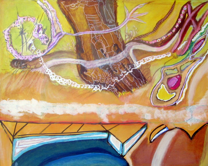 Peinture intitulée "L'EFFONDREMENT" par Juan Luis Gandulfo, Œuvre d'art originale, Acrylique Monté sur Châssis en bois