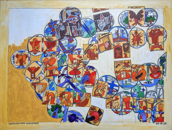 Painting titled "Unsynchronised Deve…" by Gerald Shepherd F.F.P.S., Original Artwork, Acrylic