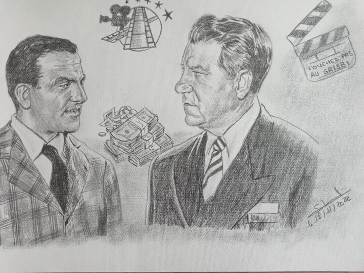Illustration du film Touchez pas au grisbi 图画, 11.7x16.5 in
