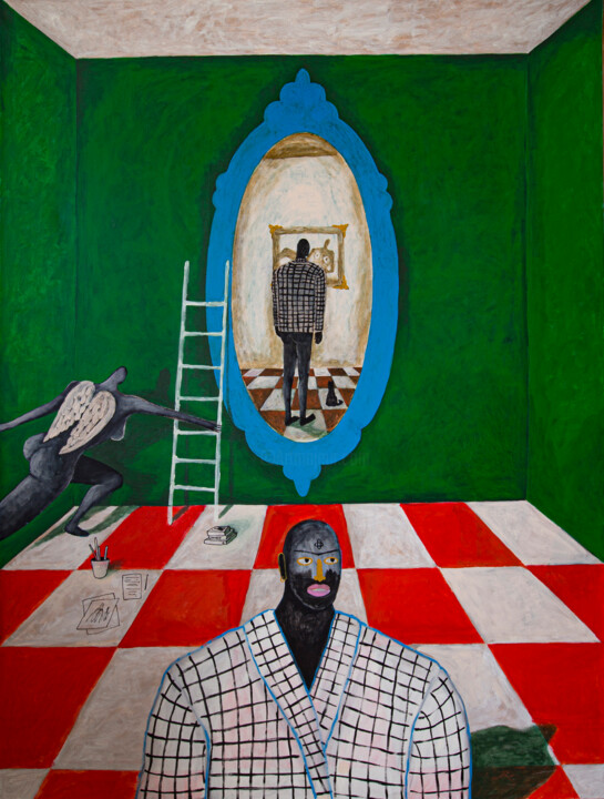 Pintura intitulada "Nietzsche's Green R…" por Iv Nenashev, Obras de arte originais, Acrílico