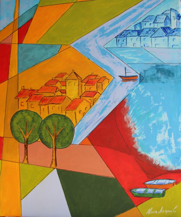 LA PLAGE ROUGE 绘画, 28.7x23.6 in