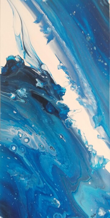 제목이 "Triple Blue Water"인 미술작품 Karen Nealon로, 원작, 아크릴