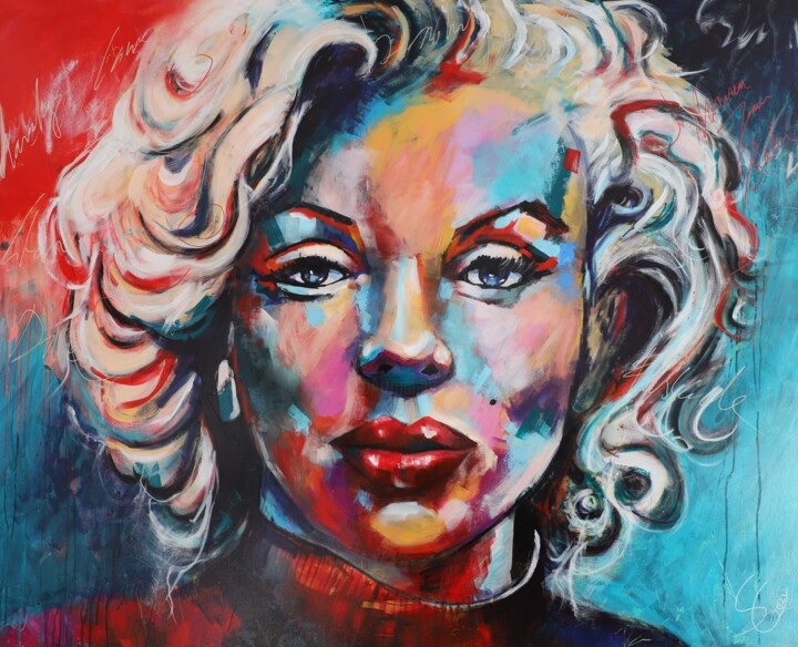 Painting titled "Marilyn Monroe" by Silke Von Clarmann, Original Artwork, Acrylic