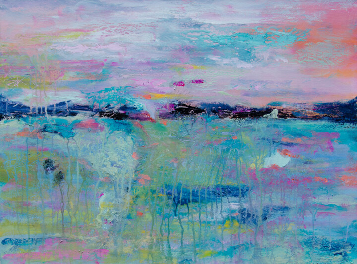 Pintura intitulada "Morning Meditation" por Deb Breton, Obras de arte originais, Acrílico Montado em Armação em madeira
