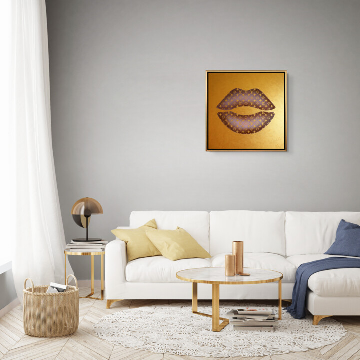 LOUIS GOLDEN KISS 绘画, 29.5x29.5 in