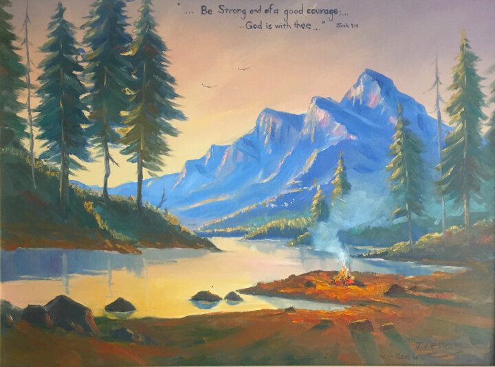Painting titled "Landscape Painting…" by Jeremy Western, Original Artwork, Oil Mounted on Other rigid panel