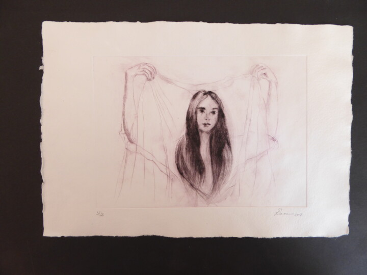 Portrait mystérieux visage voilé portraiture 印花与版画, 8.3x11.8 in