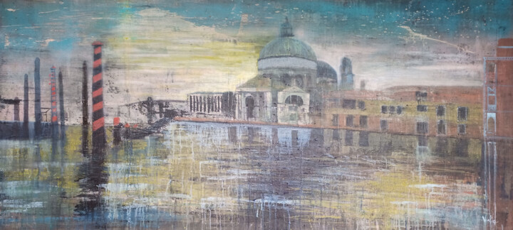 Ζωγραφική με τίτλο "Liquid Venice" από Giuseppe Valia, Αυθεντικά έργα τέχνης, Λάδι