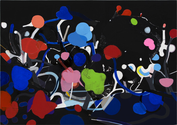 Painting titled "Flowers in the Dark" by Kazuhiro Higashi, Original Artwork, Acrylic