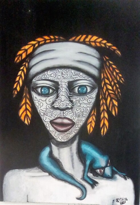Schilderij getiteld "Amaxonia" door Audrey, Origineel Kunstwerk, Acryl